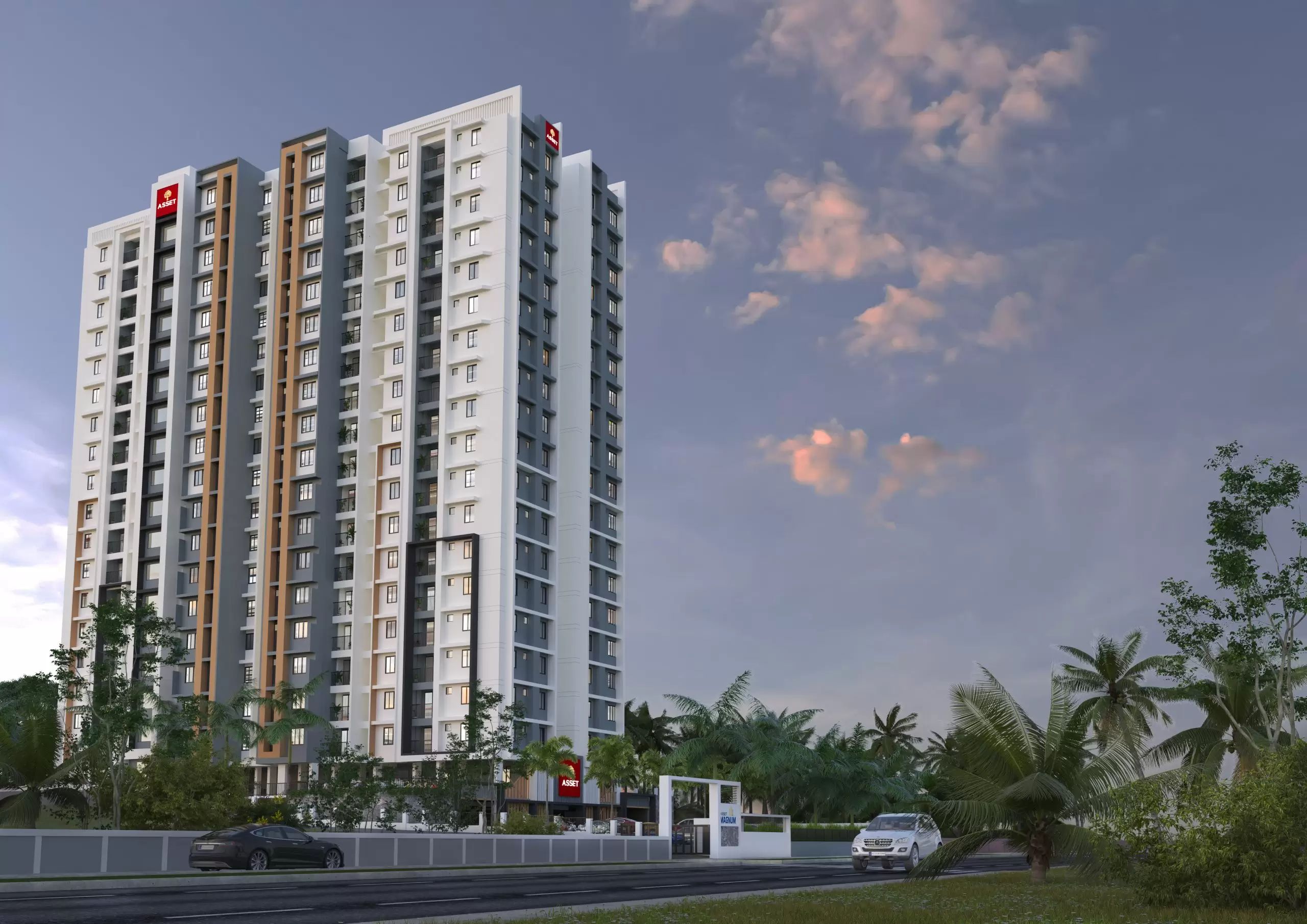 Modern luxury apartment building